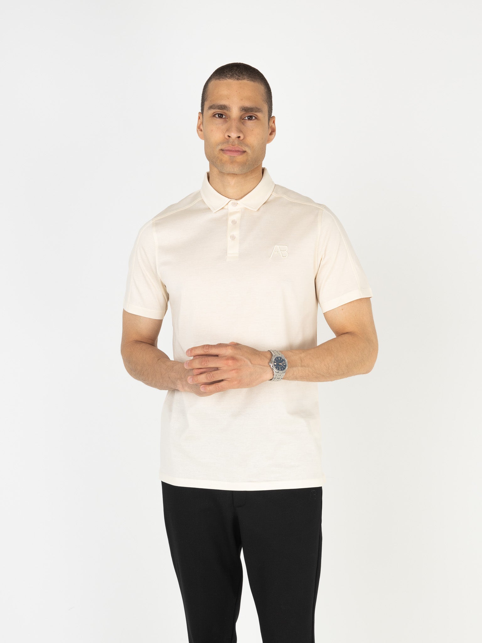 Premium Interlock Polo | White Swan