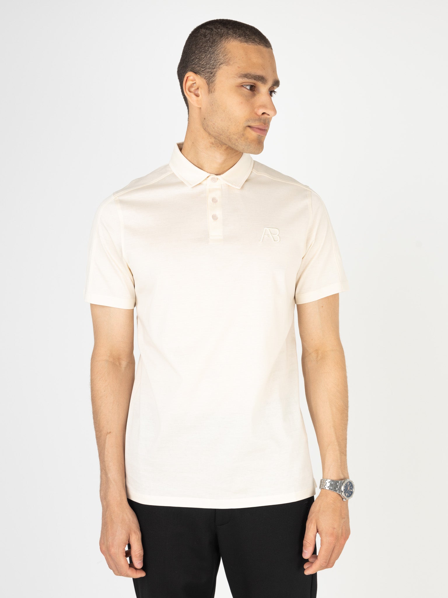 Premium Interlock Polo | White Swan