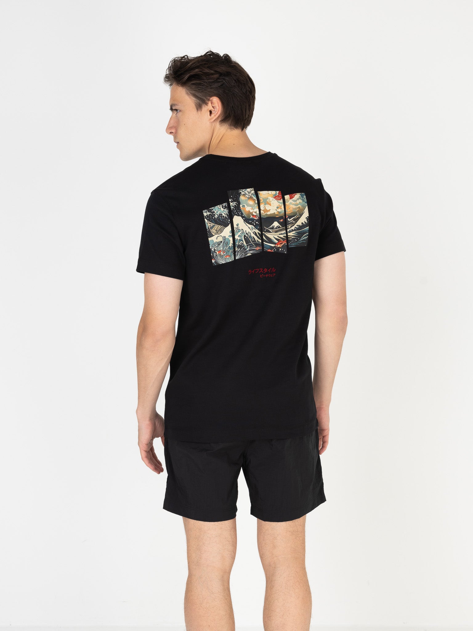Swim Shorts (Ocean) | Jet Black / White Swan