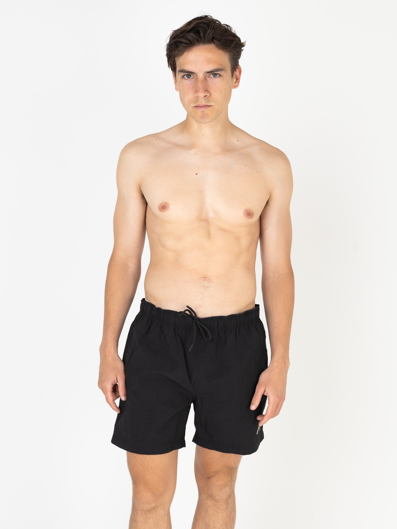 Swim Shorts (Ocean) | Jet Black / White Swan