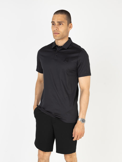 Premium Interlock Polo | Jet Black