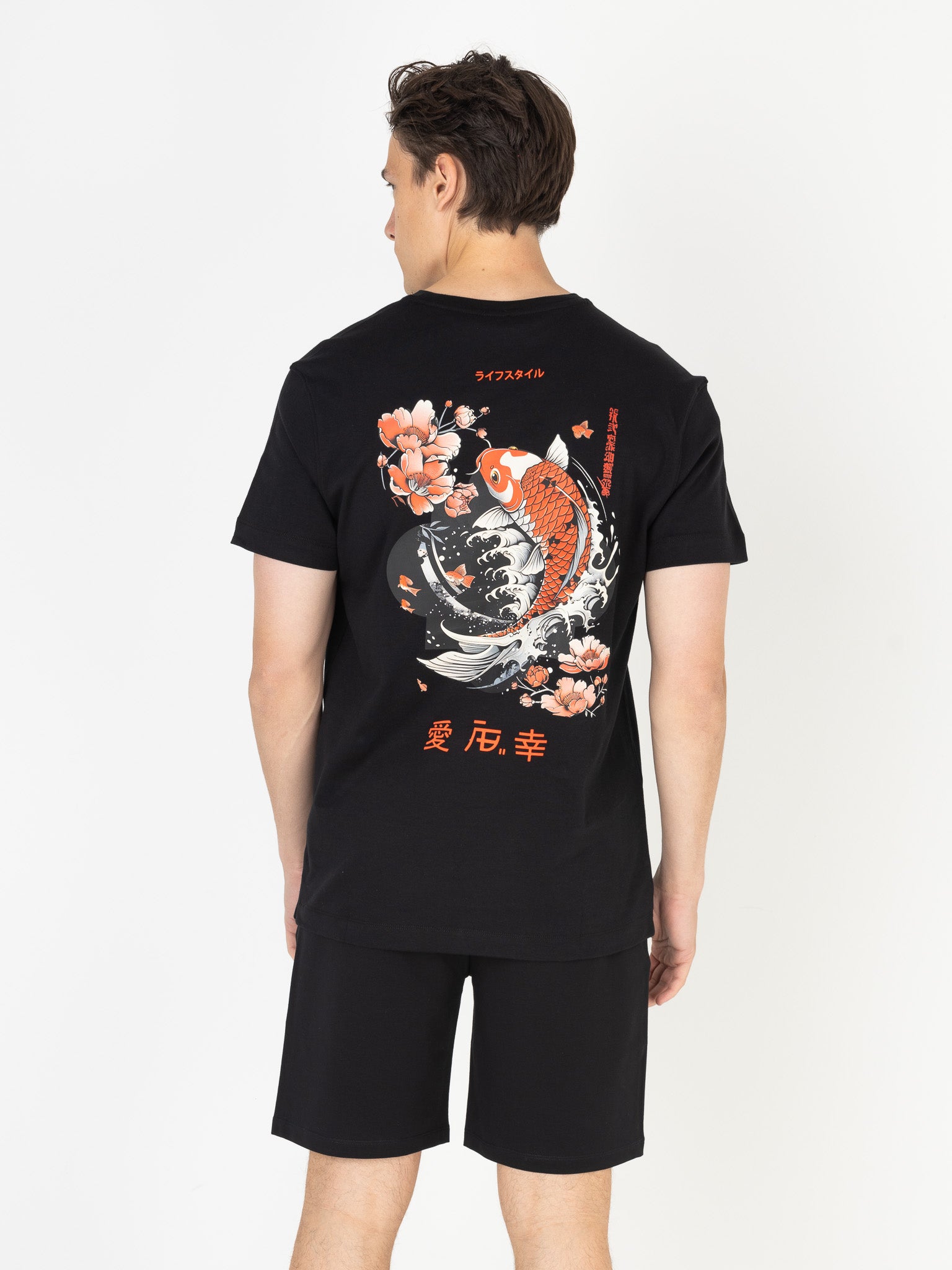 Ink Tee (Koi) | Jet Black