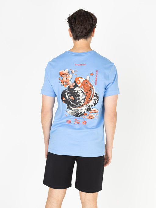 Ink Tee (Koi) | Cornflower Blue