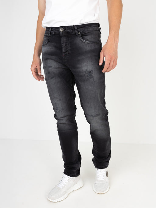 Slim-Fit Denim Jeans Paint | Dark Blue | Jet Black
