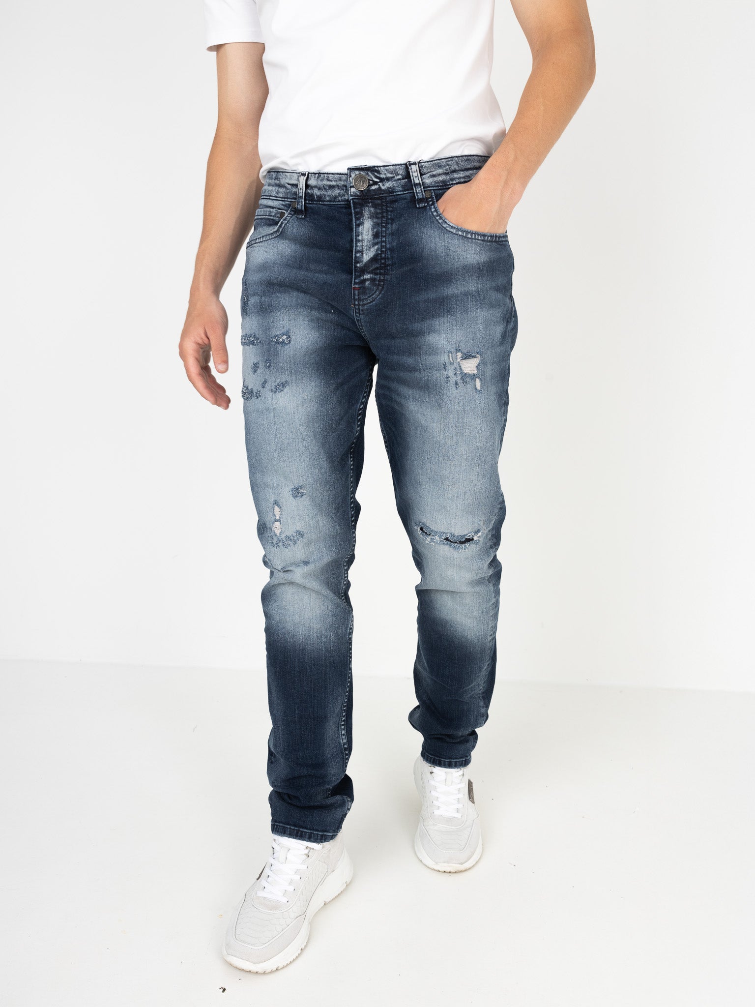 Slim-Fit Denim Jeans Paint | Dark Blue | Dark Blue