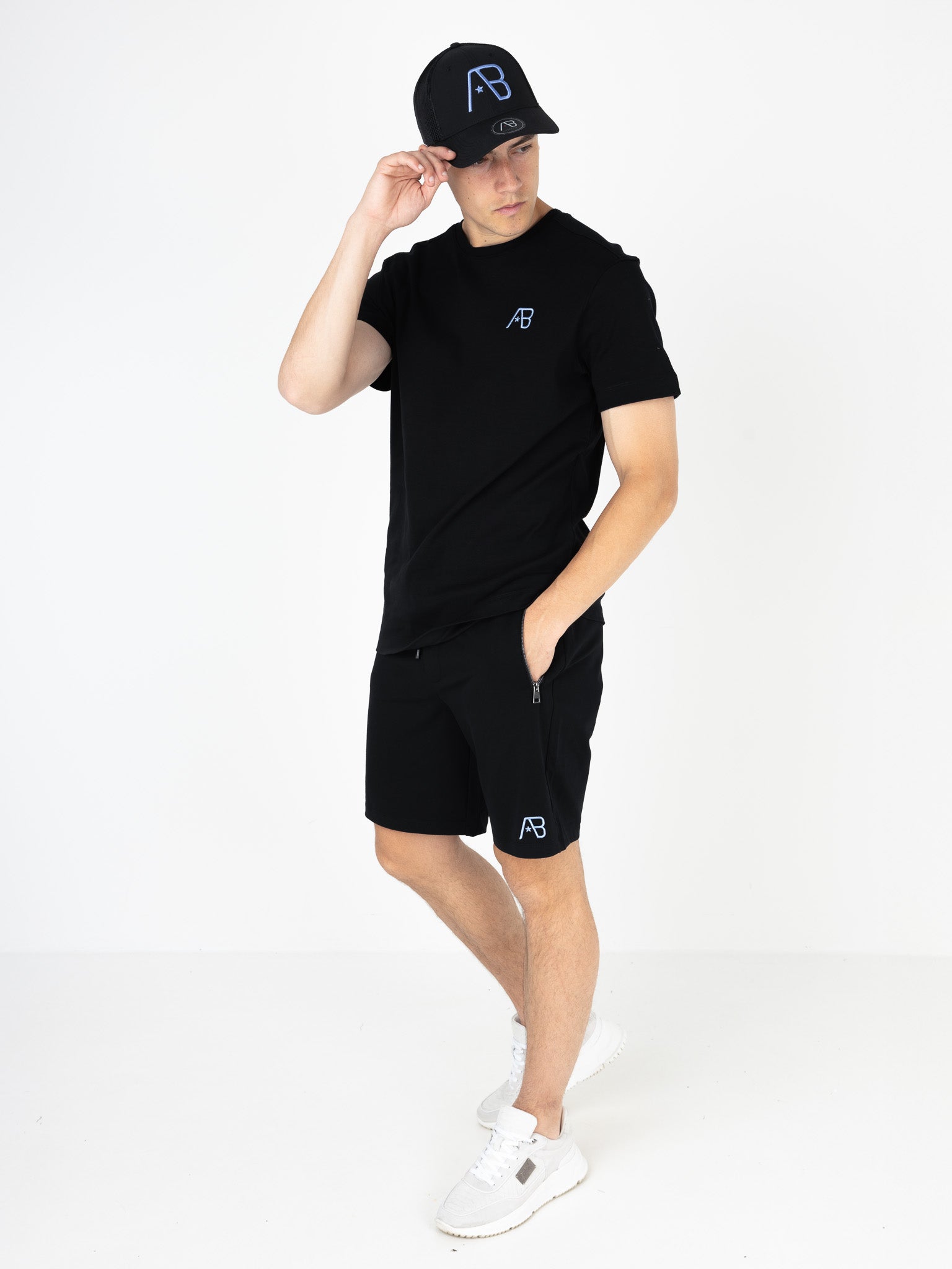 Festival Tee | Jet Black / Cornflower Blue