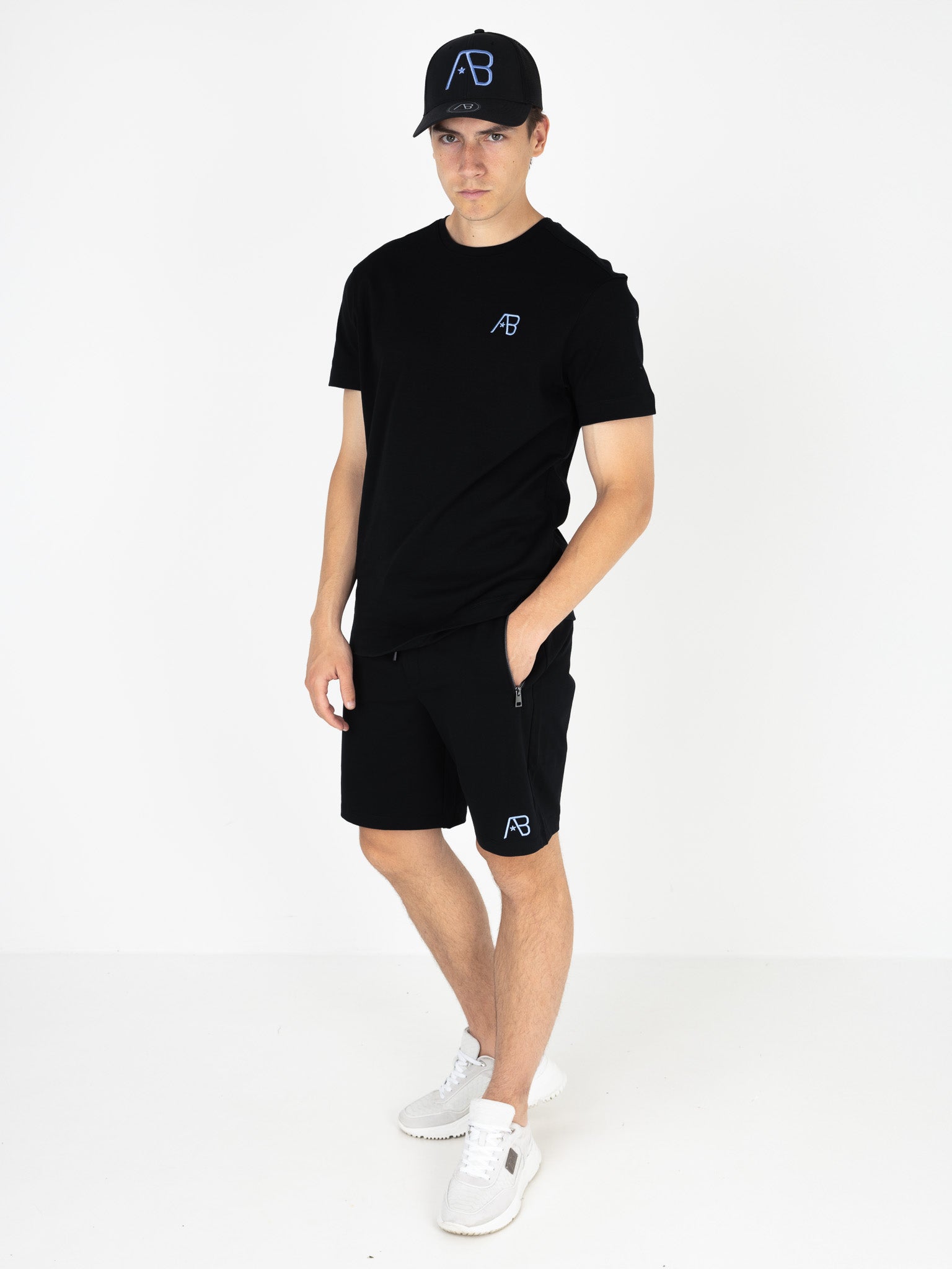 Festival Tee | Jet Black / Cornflower Blue