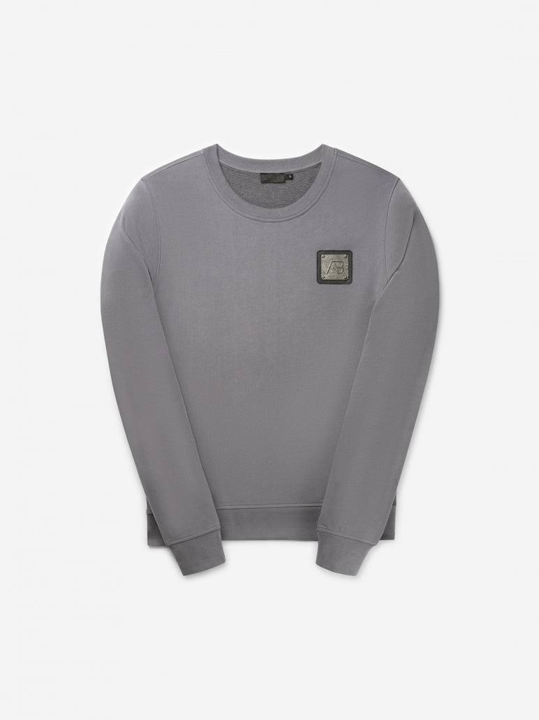 Loose-Fit Metal Crewneck | Steel Gray