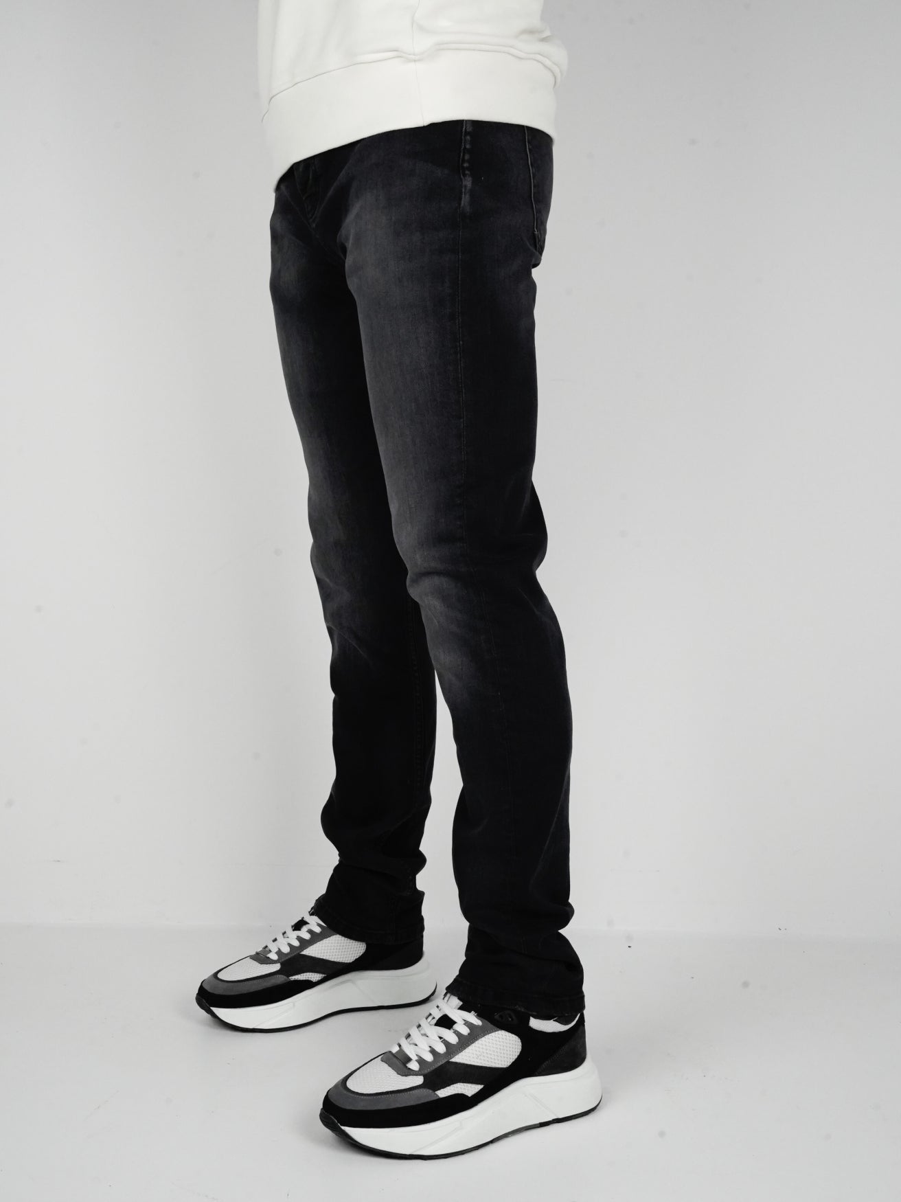 Slim-Fit Denim Jeans Paint | Dark Blue | Jet Black