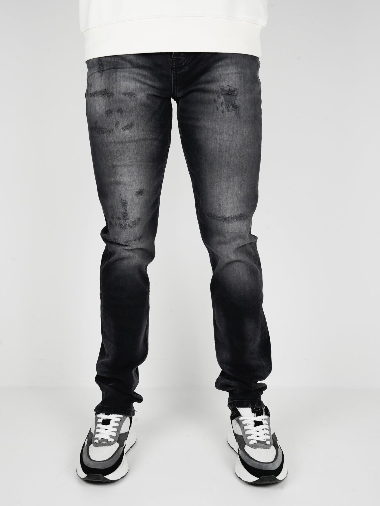 Slim-Fit Denim Jeans Paint | Dark Blue | Jet Black