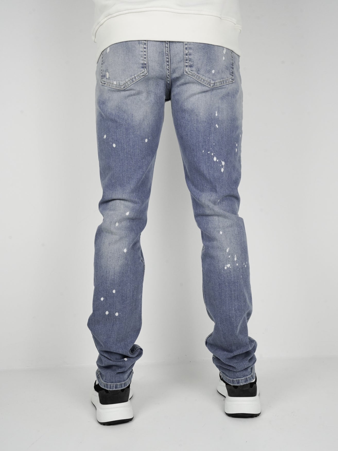 Slim-Fit Denim Jeans Paint | Dark Blue | Mid Blue