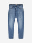 Slim-Fit Denim Jeans Paint | Dark Blue | Mid Blue