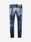 Slim Denim Jeans | Mid Blue - White Wash