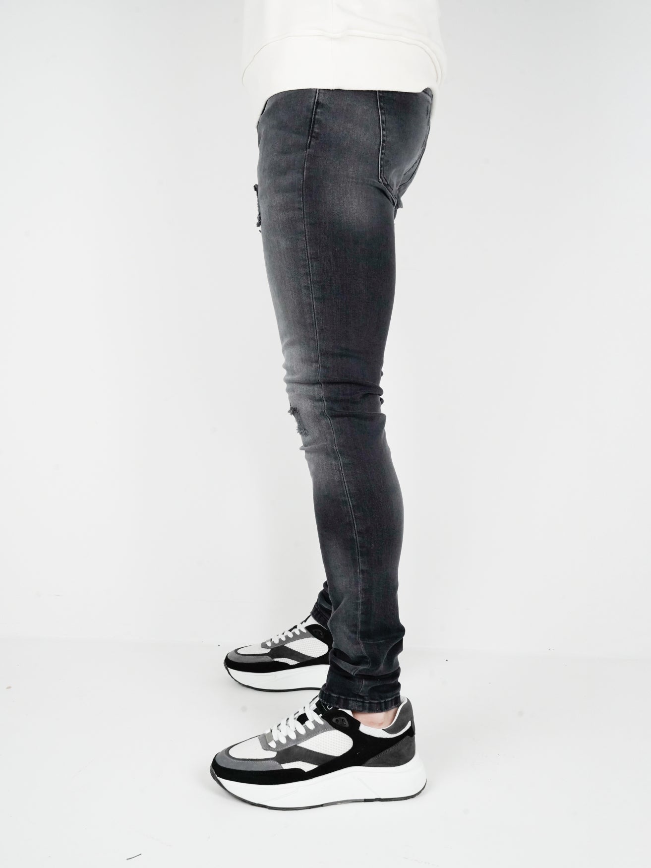 Slim-Fit Denim Jeans Paint | Dark Blue | Jet Black