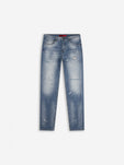 Slim-Fit Denim Jeans Paint | Dark Blue | Mid Blue