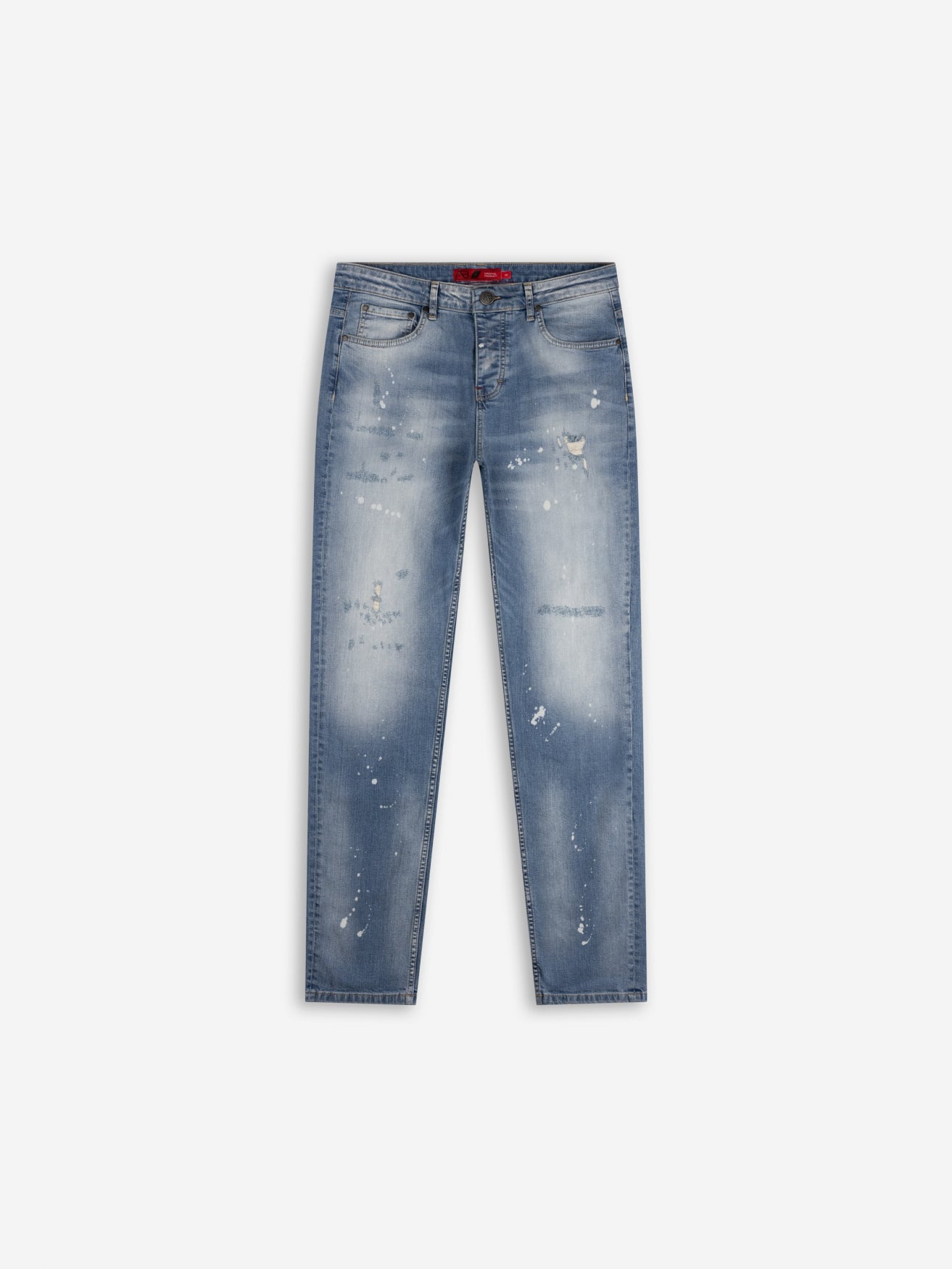 Slim-Fit Denim Jeans Paint | Dark Blue | Mid Blue