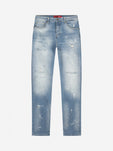 Slim-Fit Denim Jeans Paint | Dark Blue | Mid Blue