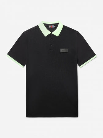 Regular Polo | Jet Black / Pastel Green