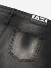 Short Denim Jeans | Dark Grey - Destroyed Paint