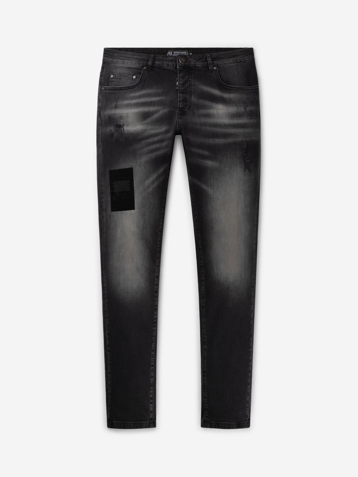 Slim Denim Jeans | Dark Grey - Damaged