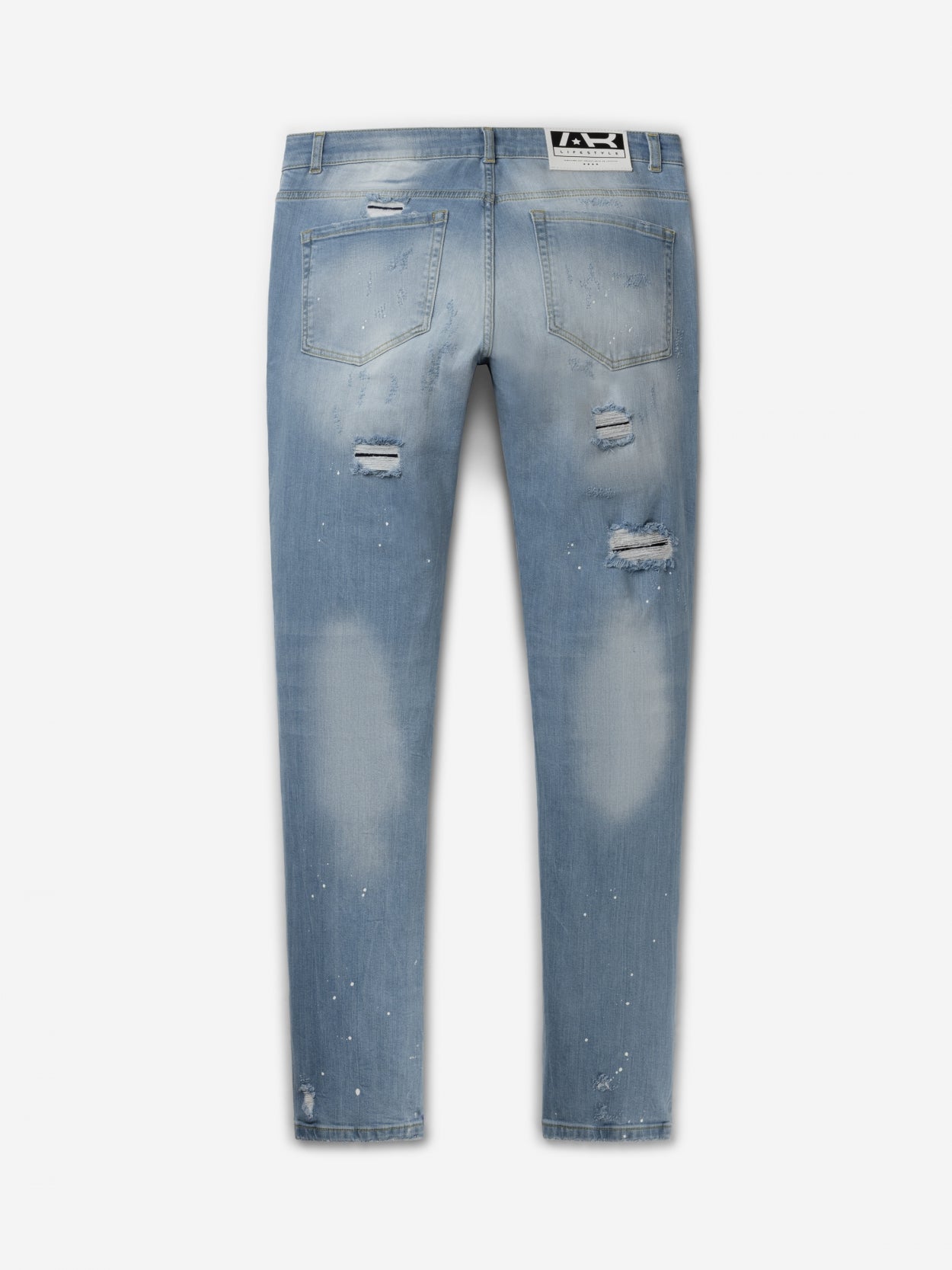 Slim Denim Jeans | Light Blue - Destroyed White Washed