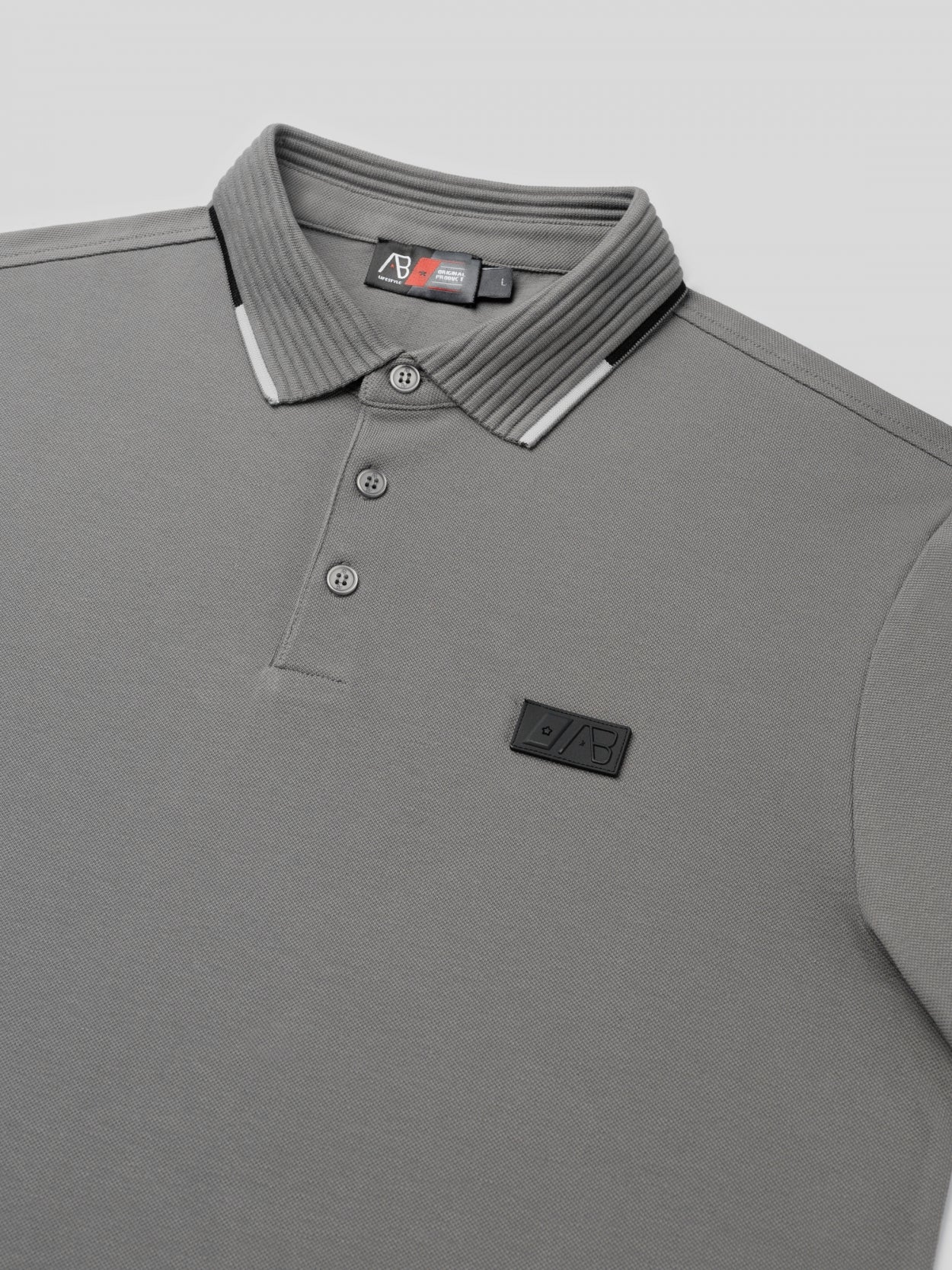 Triple Coloured Polo | Steel Grey