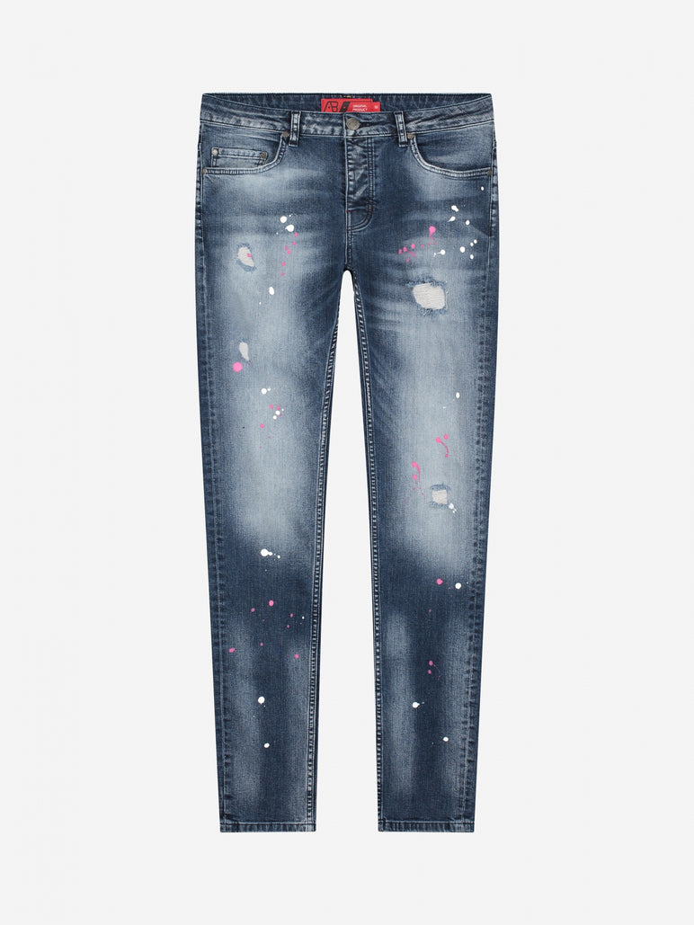 Slim-Fit Denim Jeans Paint | Dark Blue | Dark Blue