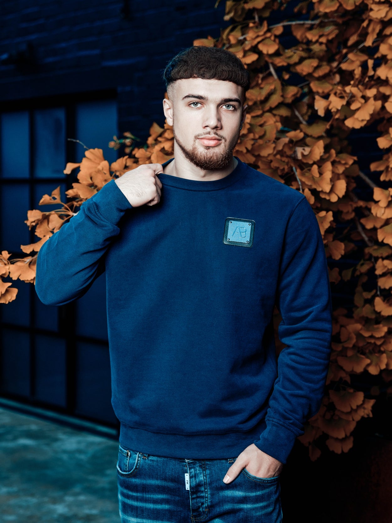 Loose-Fit Metal Crewneck | Dress Blues