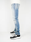 Slim-Fit Denim Jeans Paint | Dark Blue | Mid Blue