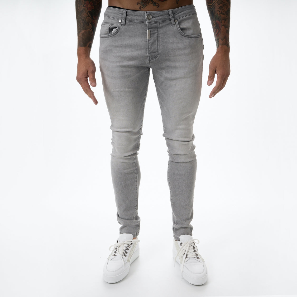 Basic Stretch Jeans | Light Grey - AB Lifestyle